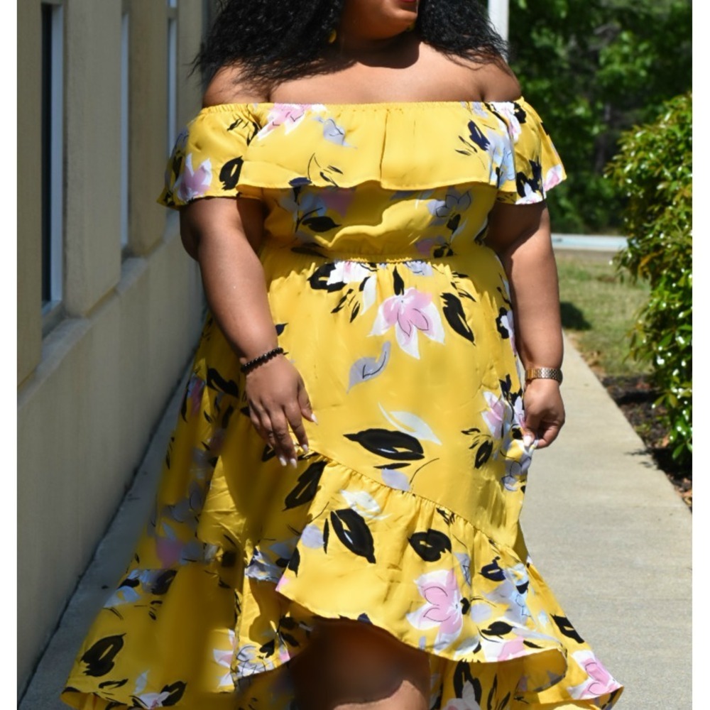Lane Bryant Off Shoulder Ruffle Midi Dress Plus Size 22/24 Wedding Bridal Shower - Picture 14 of 15